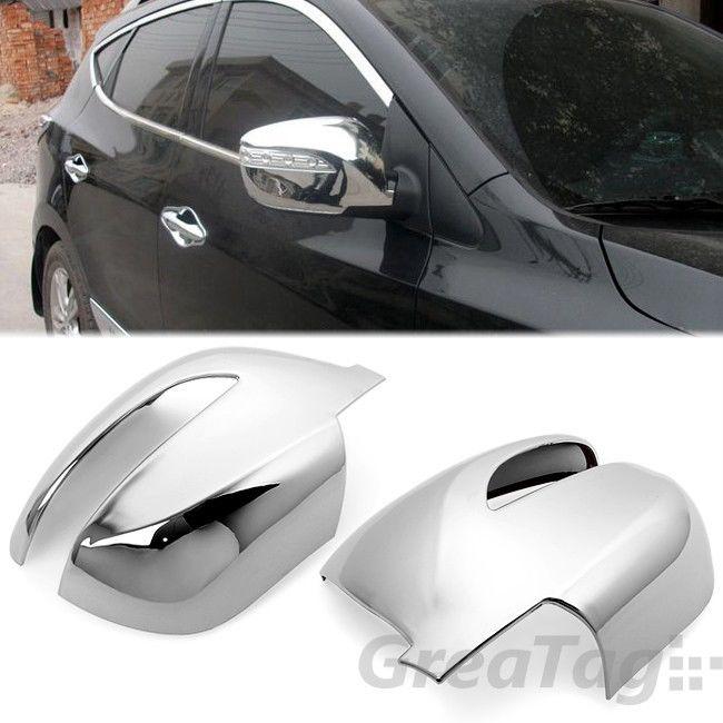 Triple chrome side mirror cover pair for 09 10 11 12 hyundai ix35 tucson