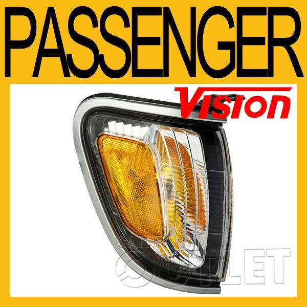 01-04 toyota tacoma right corner signal light lamp w/ silver pearl bezel 02 03 r