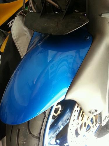 Kawasaki zx600 & 636 (zx6r) front fender fairing plastic blue