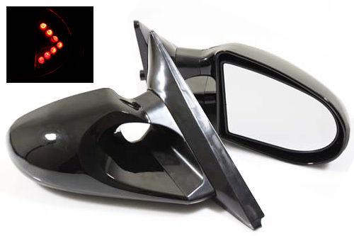 Fit 06-10 honda civic 2dr k6 side wing power mirrors led red arrow signal lh/rh