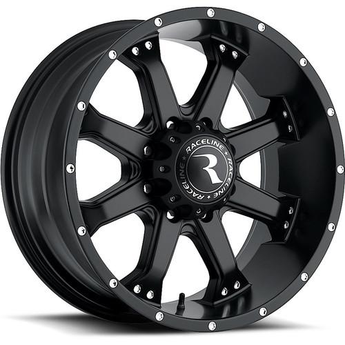 17x9 black raceline assault (991b) wheels 6x135 +25 ford f-150