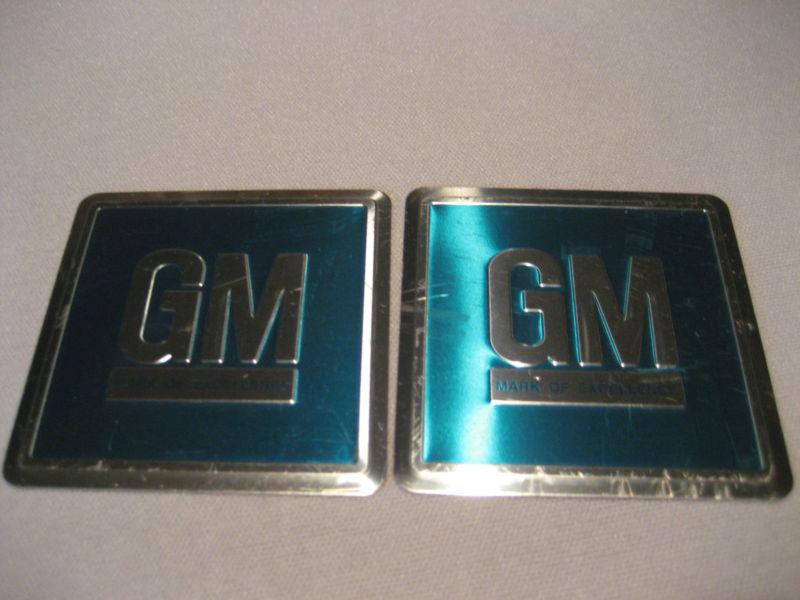 Corvette gm mark of excellence embossed aluminum decal pair, 1967