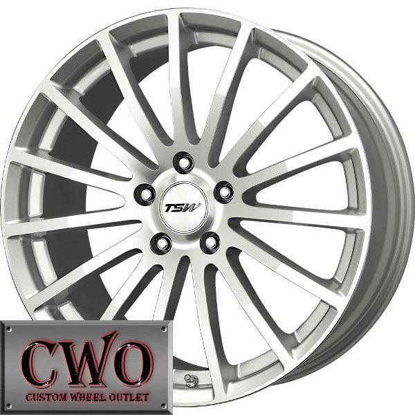 19 silver tsw mallory wheels rims 5x114.3 5 lug altima maxima eclipse camry g35