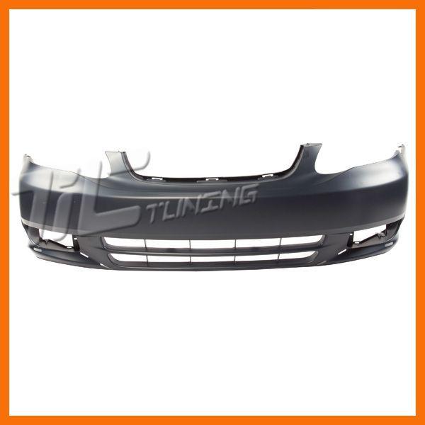 03-04 toyota corolla s primed front bumper cover w/lower spoiler hole