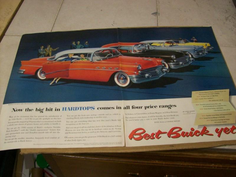 1956 buick super, roadmaster century & special  advertisement, vintage ad