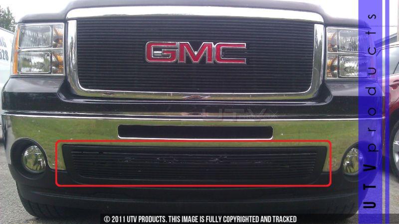 2007 - 2013 gmc sierra 1500 1pc bumper black billet grille kit 07 08 09 10 11 12