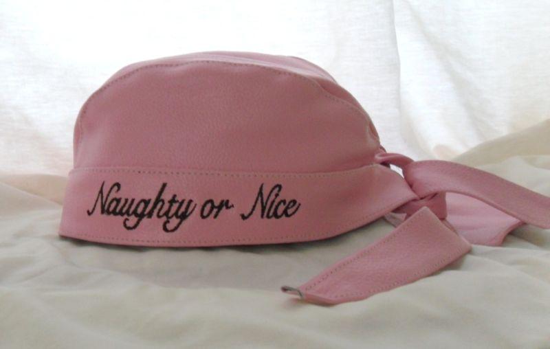 Support breast cancer awareness - pink leather do-rag