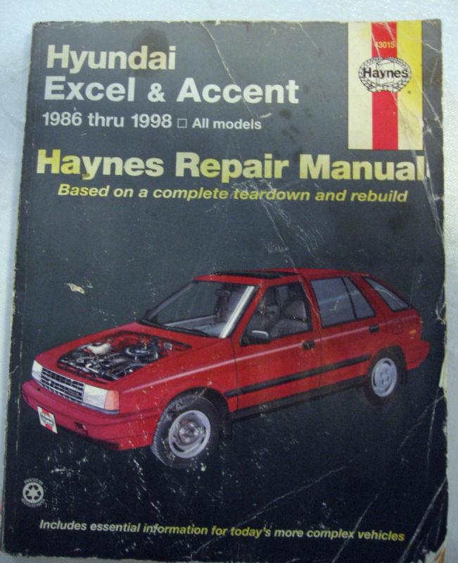 1986 thru 1998 hyundai excel & accent haynes repair manual #43015