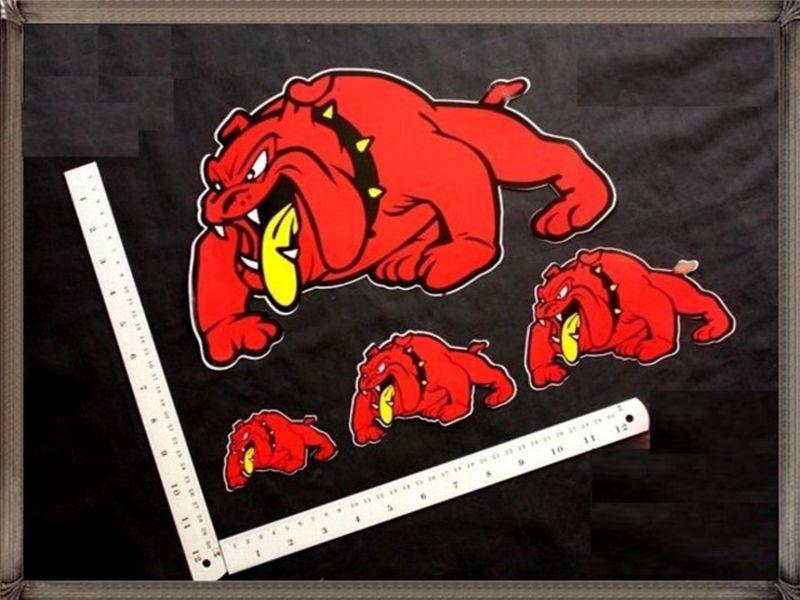 A78 bull-dog 4 stickers set (red color and left-pointing)