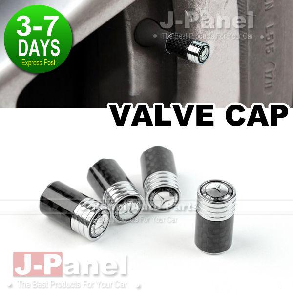 Carbon fibre metal wheel tire valve cap set for mercedes benz clk slk class etc