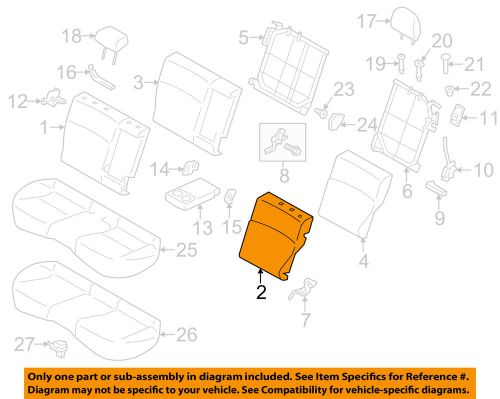 Subaru oem 13-14 xv crosstrek rear seat-seat cover-seat back left 64351fj140vh