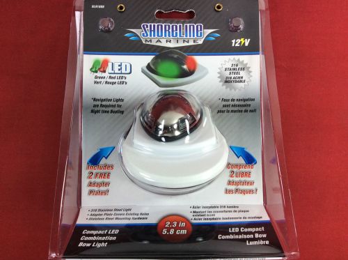 Bow light led red &amp; green navigation light compact stainless shoreline sl91888