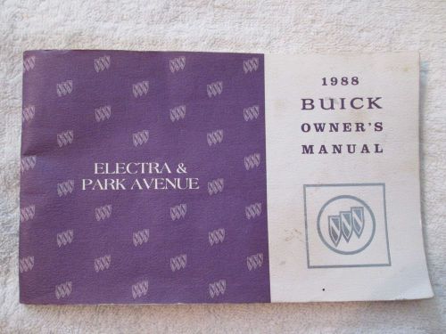 1988 buick electra &amp; park avenue owner manual