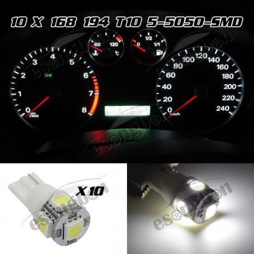 10x w5w 168 194 t10 white 5-5050-smd led bulb for car interior dashboard lights