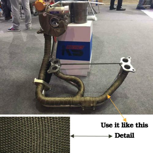 Titanium exhaust header turbo wrap 5.08cm×1.59 mm×15m with stainless ties kit