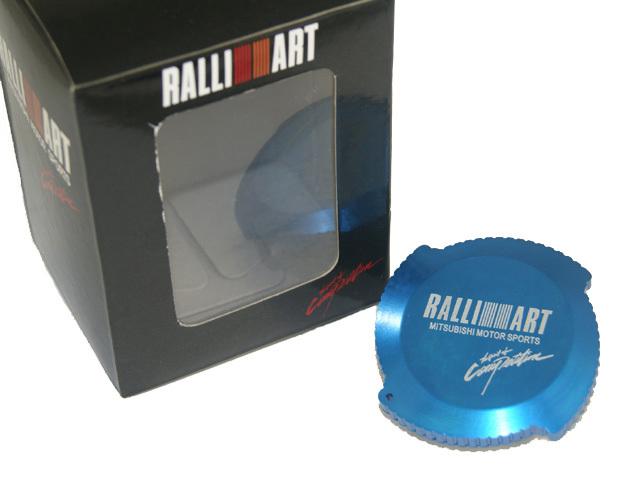 Ralliart engine oil fuel filler tank cap cover blue for mitsubishi outlander evo