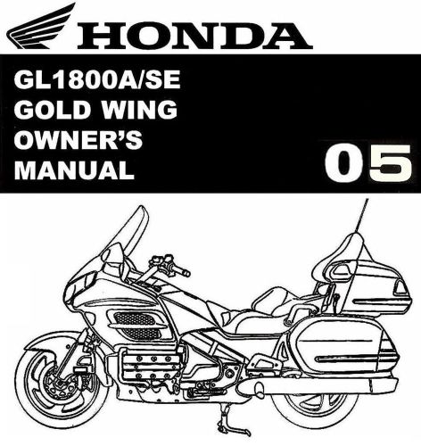 2005 honda goldwing gl1800a/se motorcycle owners manual -gold wing gl1800