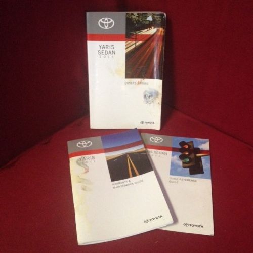 2011 toyota yaris sedan oem owners manual set with warranty guide