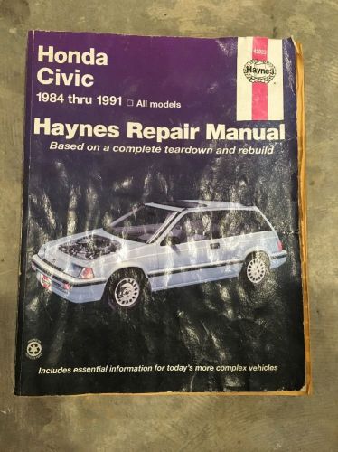 Haynes honda civic repair manual 1984 thru 1991