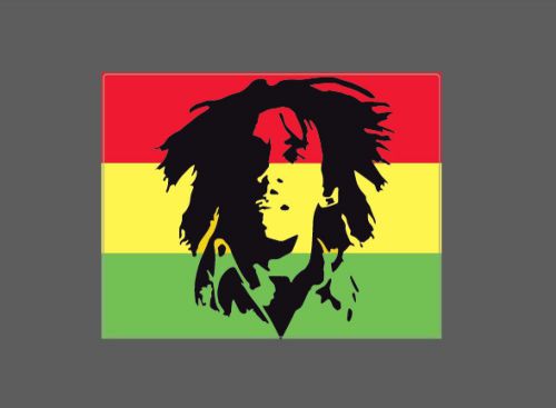 Bob marley sticker #194 reggae music retro rasta