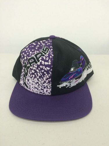 New! vintage polaris snowmobile hat cap embroidered snap back purple black