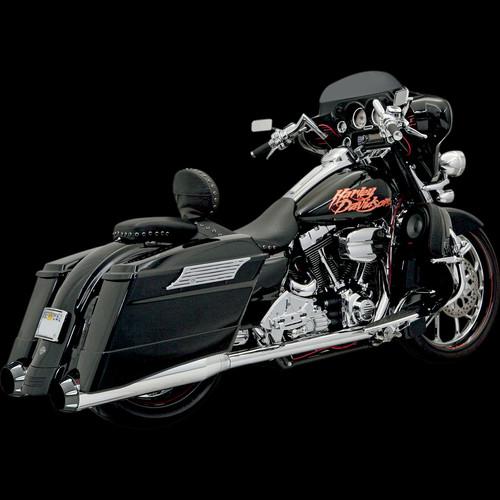 +p bagger stepped true-duals exhaust, chrome/black for 1995-2013 harley touring