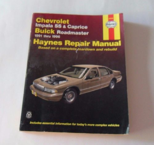 1991-1996 chevrolet impala caprice buick roadmaster haynes repair manual 24046