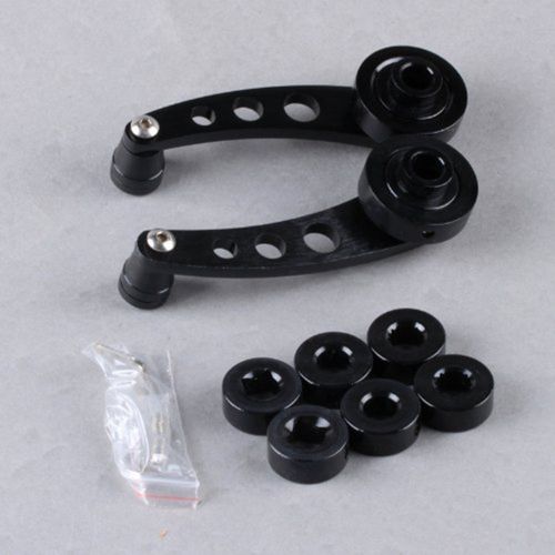 2pcs 4.7&#034;aluminum black universal fit car window winder glass door handle cranks