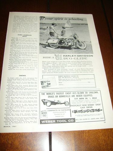 1961 harley davidson duo glide   ***original ad***