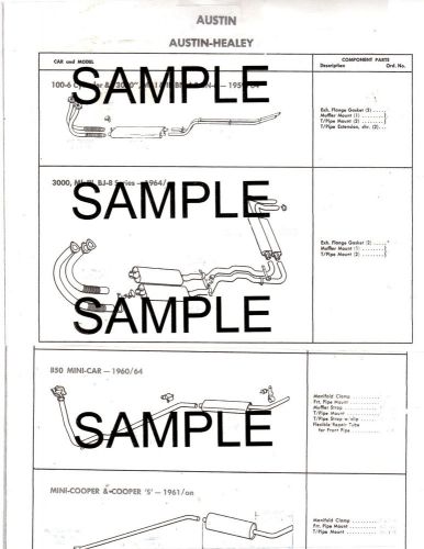 Fiat 500 nuova 1100 103 d&amp;h 1200 1100d 1500 1800 2100 exhaust system diagrams