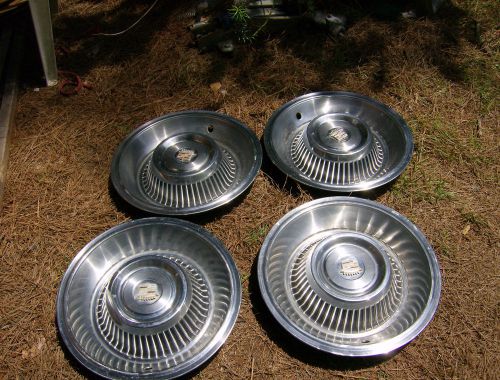 1964 cadillac fleetwood stainless steel hubcaps set of 4