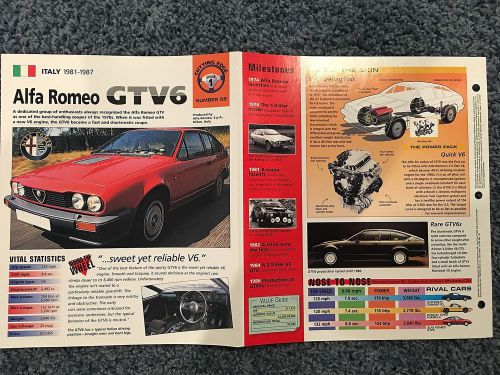 ★★ alfa romeo gtv6  -  collector brochure specs 1981 - 1987 ★★