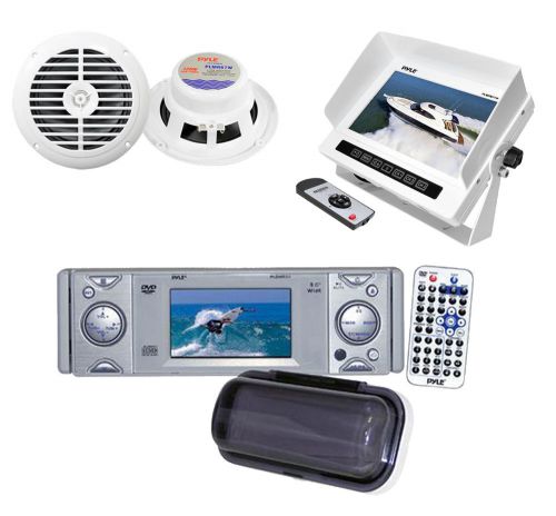 New boat weatherband dvd radio w/3&#034; monitor+ 6.5&#034; 120w speakers, 7&#034; lcd monitor