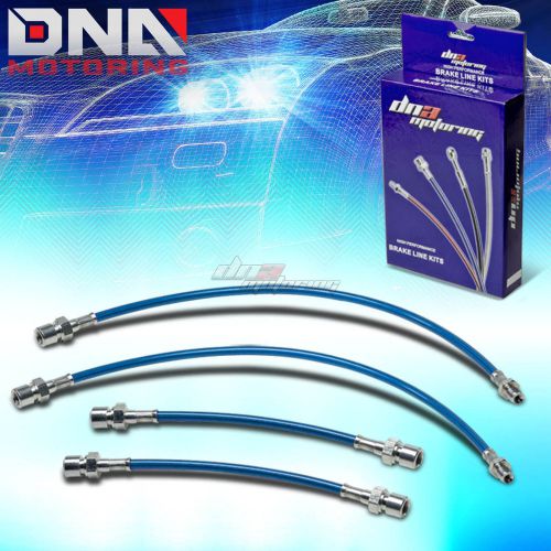 82-89 porsche 944 s2 turbo/na blue 4p f+r stainless steel+braid hose brake line