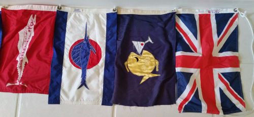 Nautical decor boating/yacht/sailing vintage flags lot of 9 - ready to fly