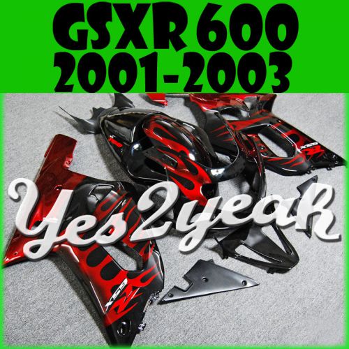 Yes2yeah  aftermarket fairings gsx-r gsxr600 750 2001-2003 k2 red flames s71y02