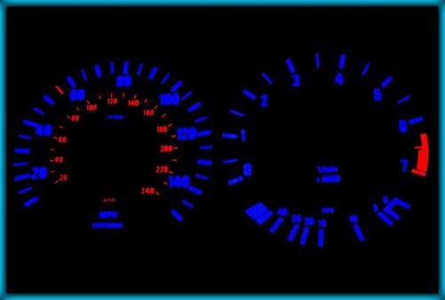 G220 bmw e30 82-94 us 140mph white/blue el plasma glow gauges cluster dials