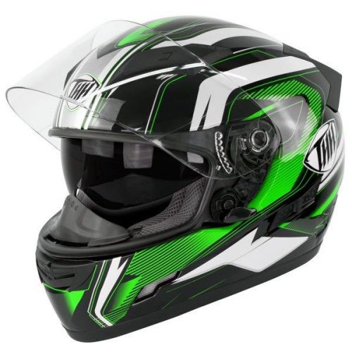 Thh ts-80 black green helmet lightweight abs composite w/ drop sun visor