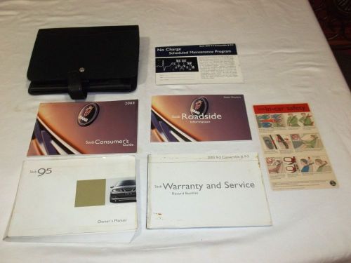 2003 saab 95 9-5 owner manual 7/pc.set &amp; black saab premium factory case. free s