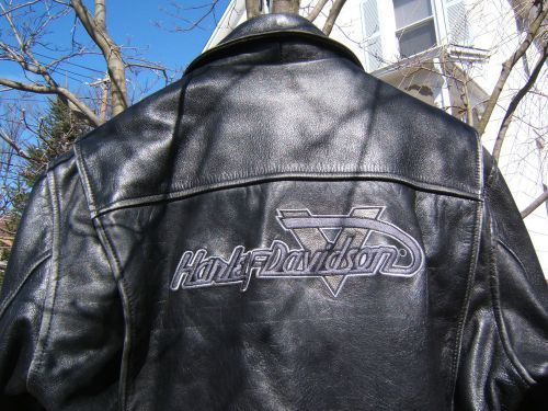 Harley davidson leather jacket vintage distrssed 50th anniversary medium panhead