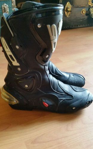 Sidi vertigo motorcycle road racing boots black mens size us 11 eur 45 side zip