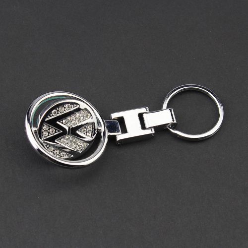 New silver bling key chain vw universal volkswagen rhinestone