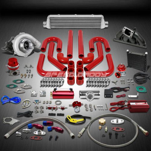 T04 .63ar 400+hp 16pc turbo charger+manifold+intercooler kit for honda b16/b18