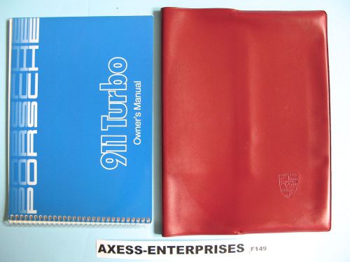 1985 1986 porsche 930 911 turbo owners drivers users manual book + pouch # f149