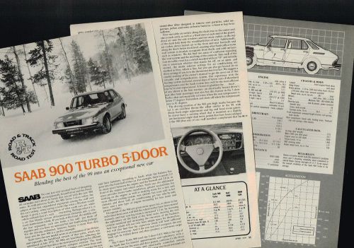 Vintage 1979 saab 900 turbo road test {brochure info} by road &amp; track, 5 door