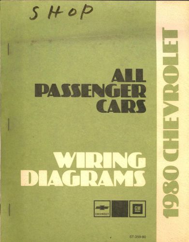 Chevrolet 1980 all passenger cars, wiring diagrams manual, st-359-80