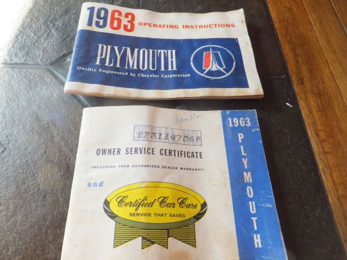 Vintage 1963 plymouth operating instructions manual &amp; service warranty card book