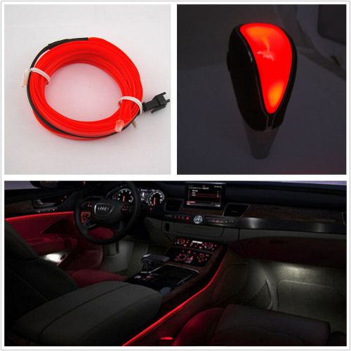 12v touch activated red led car gear shift shifter knob&amp;2m cold light strip kits