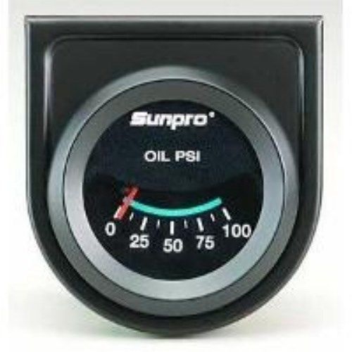 Sunpro cp7982 customline mechanical oil pressure gauge - black dial