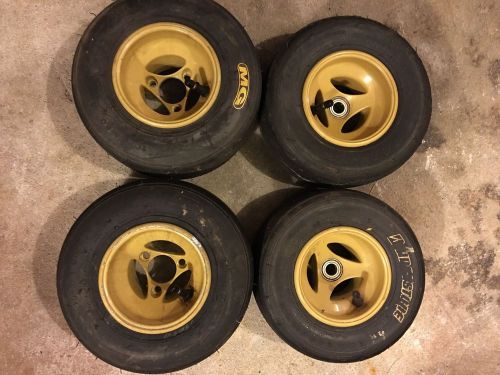 Set of 4 freeline rims 115x150 kid kart cast alum wheels and tires birel shifter